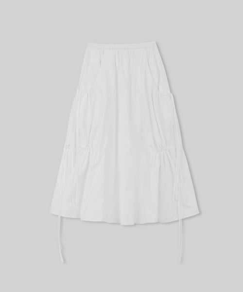 MUSINSA STANDARD WOMAN MUSINSA STANDARD WOMAN Women's Nylon Ruched Long Skirt [White]