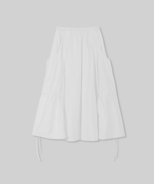 MUSINSA STANDARD WOMAN MUSINSA STANDARD WOMAN Women's Nylon Ruched Long Skirt [White]