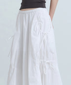 MUSINSA STANDARD WOMAN MUSINSA STANDARD WOMAN Women's Nylon Ruched Long Skirt [White]