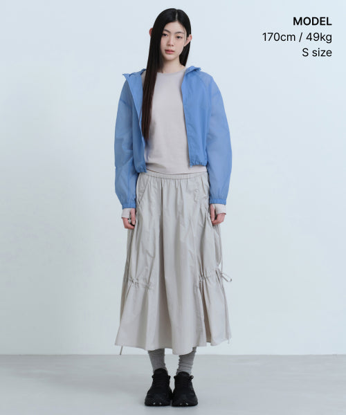 MUSINSA STANDARD WOMAN MUSINSA STANDARD WOMAN Women's Nylon Ruched Long Skirt (Size M)