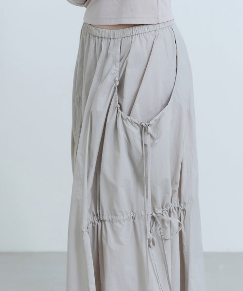 MUSINSA STANDARD WOMAN MUSINSA STANDARD WOMAN Women's Nylon Ruched Long Skirt (Size M)
