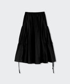 MUSINSA STANDARD WOMAN MUSINSA STANDARD WOMAN Women's Nylon Ruched Long Skirt [Black]