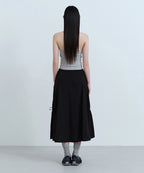 MUSINSA STANDARD WOMAN MUSINSA STANDARD WOMAN Women's Nylon Ruched Long Skirt [Black]