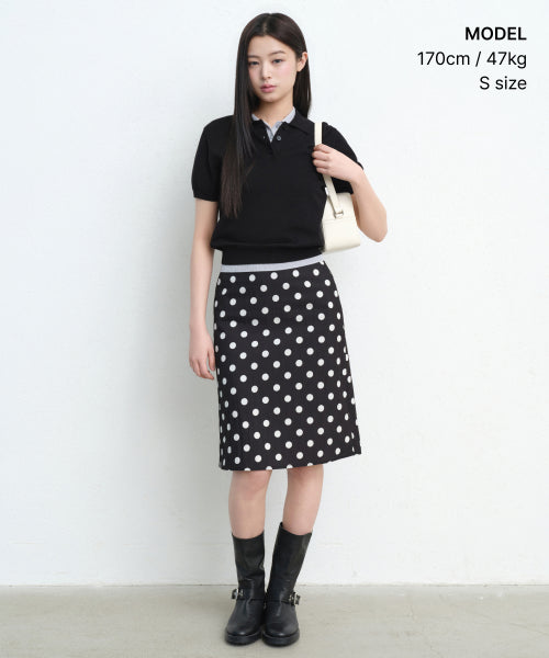 MUSINSA STANDARD WOMAN MUSINSA STANDARD WOMAN Women's Polka Dot Knee Length Skirt