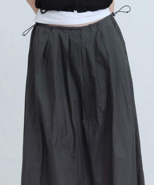 MUSINSA STANDARD WOMAN MUSINSA STANDARD WOMAN Women's Sheer Nylon Pleated Long Skirt [Gray]