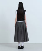 MUSINSA STANDARD WOMAN MUSINSA STANDARD WOMAN Women's Sheer Nylon Pleated Long Skirt [Gray]