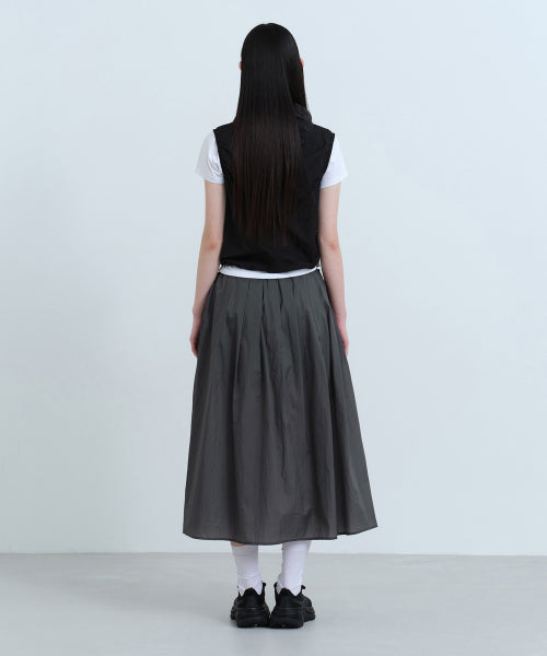 MUSINSA STANDARD WOMAN MUSINSA STANDARD WOMAN Women's Sheer Nylon Pleated Long Skirt [Gray]
