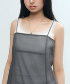 MUSINSA STANDARD WOMAN MUSINSA STANDARD WOMAN Sheer Mini Dress gray