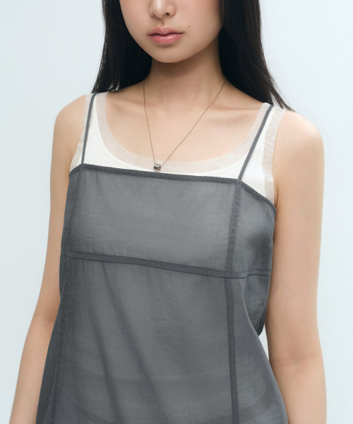 MUSINSA STANDARD WOMAN MUSINSA STANDARD WOMAN Sheer Mini Dress gray