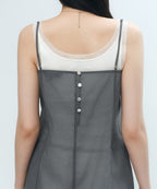 MUSINSA STANDARD WOMAN MUSINSA STANDARD WOMAN Sheer Mini Dress gray