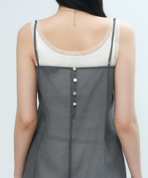 MUSINSA STANDARD WOMAN MUSINSA STANDARD WOMAN Sheer Mini Dress gray