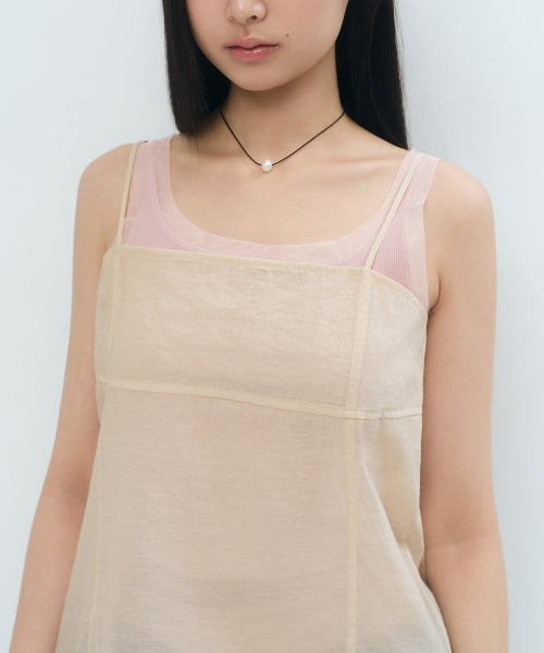 MUSINSA STANDARD WOMAN MUSINSA STANDARD WOMAN Women's Sheer Mini Dress [Peach]