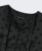 MUSINSA STANDARD WOMAN MUSINSA STANDARD WOMAN Women's Dot Puff Sleeve Tie Blouse (Black)