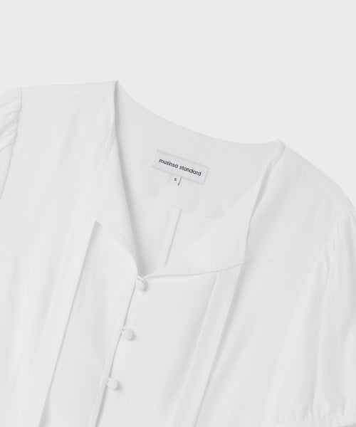 MUSINSA STANDARD WOMAN MUSINSA STANDARD WOMAN Women's puff sleeve tie blouse (white)
