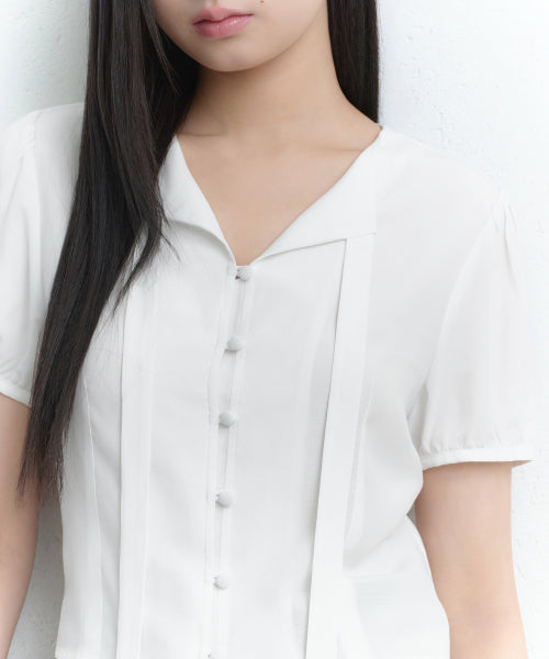 MUSINSA STANDARD WOMAN MUSINSA STANDARD WOMAN Women's puff sleeve tie blouse (white)