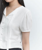 MUSINSA STANDARD WOMAN MUSINSA STANDARD WOMAN Women's puff sleeve tie blouse (white)