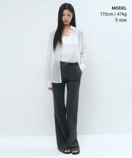 MUSINSA STANDARD WOMAN MUSINSA STANDARD WOMAN Relaxed Sheer Shirt White