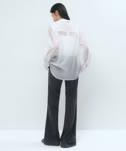 MUSINSA STANDARD WOMAN MUSINSA STANDARD WOMAN Relaxed Sheer Shirt White