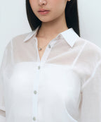 MUSINSA STANDARD WOMAN MUSINSA STANDARD WOMAN Relaxed Sheer Shirt White