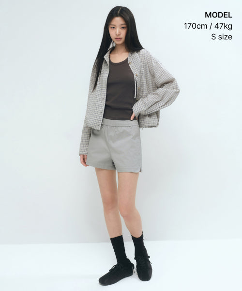 MUSINSA STANDARD WOMAN MUSINSA STANDARD WOMAN Women's Check Hooded Shirt Jacket [Light Beige]