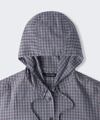 MUSINSA STANDARD WOMAN MUSINSA STANDARD WOMAN Women's Check Hooded Shirt Jacket [Dusty Blue]