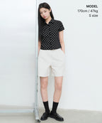 MUSINSA STANDARD WOMAN MUSINSA STANDARD WOMAN Women's Polka Dot Cap Sleeve Shirt (Black)