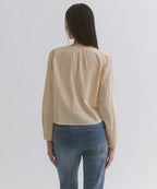 MUSINSA STANDARD WOMAN MUSINSA STANDARD WOMAN Women's Vertical Textured Cotton Pintuck Blouse [Butter]
