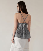 MUSINSA STANDARD WOMAN MUSINSA STANDARD WOMAN Women's Check Frill Sleeveless Top (Size)