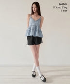 MUSINSA STANDARD WOMAN MUSINSA STANDARD WOMAN Women's Check Frill Sleeveless Top (Size)