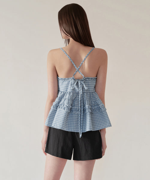 MUSINSA STANDARD WOMAN MUSINSA STANDARD WOMAN Women's Check Frill Sleeveless Top (Size)