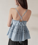 MUSINSA STANDARD WOMAN MUSINSA STANDARD WOMAN Women's Check Frill Sleeveless Top (Size)