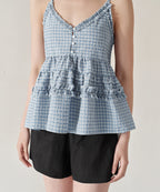 MUSINSA STANDARD WOMAN MUSINSA STANDARD WOMAN Women's Check Frill Sleeveless Top (Size)