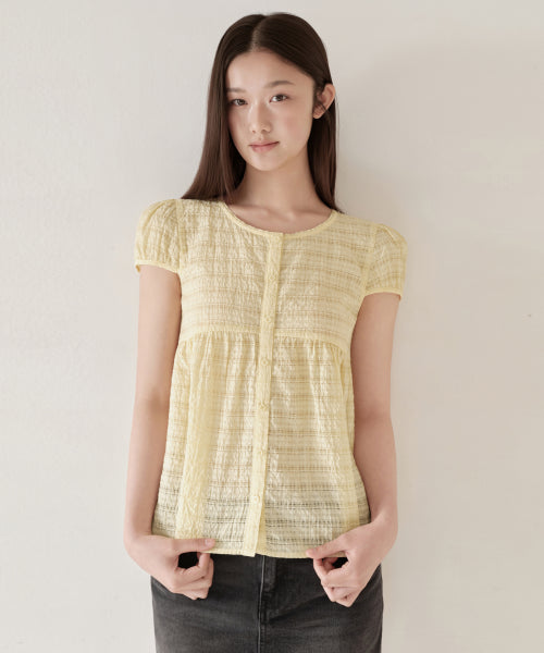 MUSINSA STANDARD WOMAN MUSINSA STANDARD WOMAN Babydoll Blouse Lemon