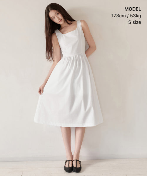 MUSINSA STANDARD WOMAN MUSINSA STANDARD WOMAN Women's Poplin Sleeveless Long Dress [White]