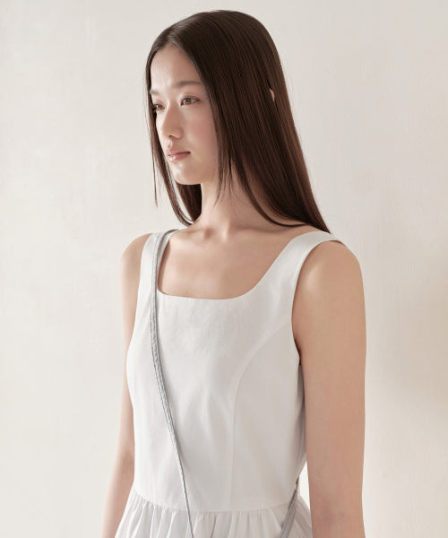 MUSINSA STANDARD WOMAN MUSINSA STANDARD WOMAN Women's Poplin Sleeveless Long Dress [White]