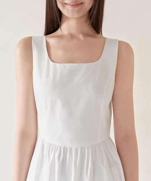 MUSINSA STANDARD WOMAN MUSINSA STANDARD WOMAN Women's Poplin Sleeveless Long Dress [White]