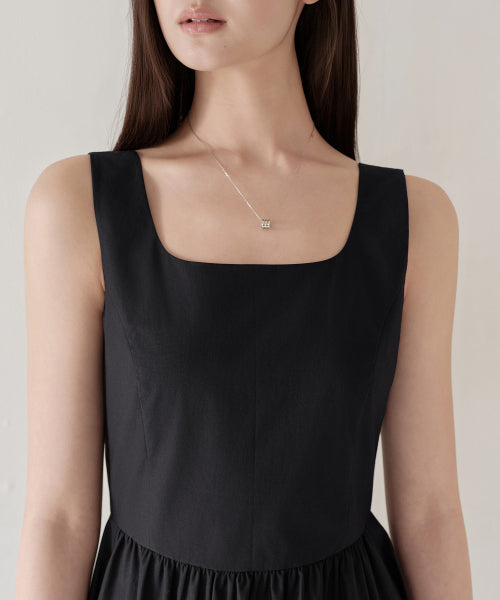 MUSINSA STANDARD WOMAN MUSINSA STANDARD WOMAN Women's Poplin Sleeveless Long Dress (Black)