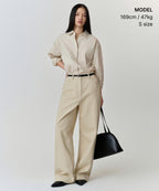 MUSINSA STANDARD WOMAN MUSINSA STANDARD WOMAN Women's Cotton Extra Wide Pants (Light Beige)