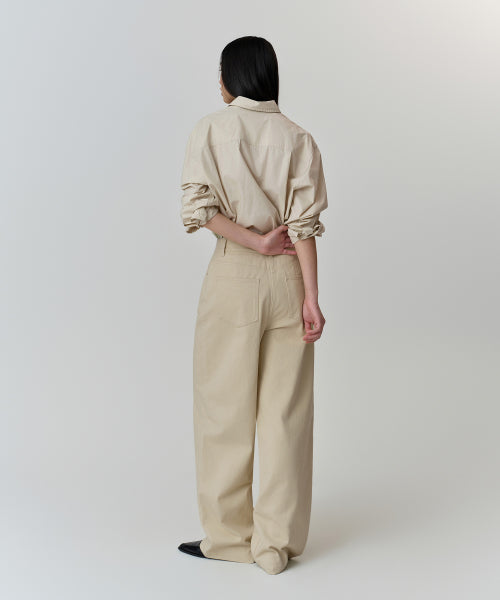 MUSINSA STANDARD WOMAN MUSINSA STANDARD WOMAN Women's Cotton Extra Wide Pants (Light Beige)