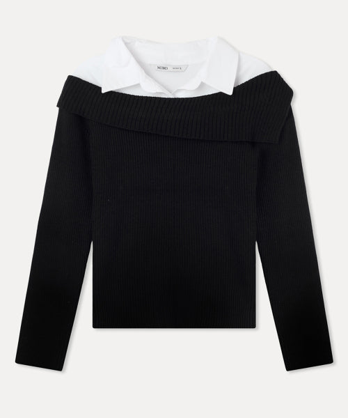 MIXXO MIXXO Off-shoulder Shirt Pullover C