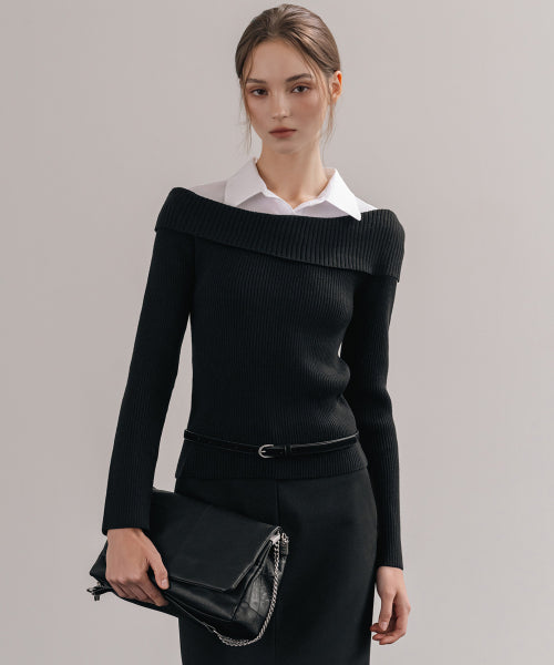 MIXXO MIXXO Off-shoulder Shirt Pullover C