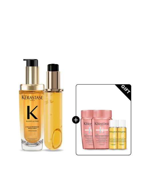KERASTASE Elixir Ultim Original Hair Oil 75ml + Refill 75ml Set