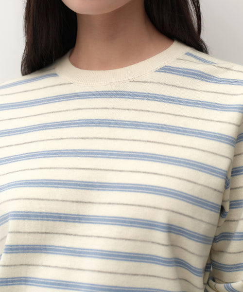 MUSINSA STANDARD WOMAN MUSINSA STANDARD WOMAN Women's Multi-Stripe Crew Neck Knit [Cream]