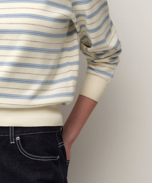 MUSINSA STANDARD WOMAN MUSINSA STANDARD WOMAN Women's Multi-Stripe Crew Neck Knit [Cream]