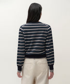 MUSINSA STANDARD WOMAN MUSINSA STANDARD WOMAN Women's Multi-Stripe Crew Neck Knit [Navy] Size M