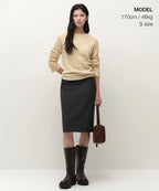 MUSINSA STANDARD WOMAN MUSINSA STANDARD WOMAN Women's Fluffy Boat Neck Knit Light Beige