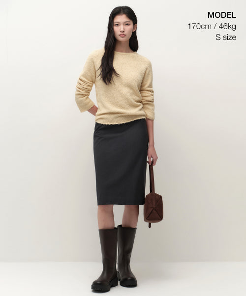 MUSINSA STANDARD WOMAN MUSINSA STANDARD WOMAN Women's Fluffy Boat Neck Knit Light Beige