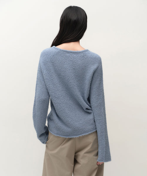 MUSINSA STANDARD WOMAN MUSINSA STANDARD WOMAN Women's Fluffy Boat Neck Knit [Sky Blue]