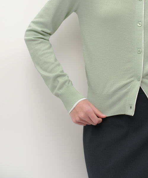 MUSINSA STANDARD WOMAN MUSINSA STANDARD WOMAN Cardigan Layered Round Neck [Pale Green]
