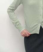 MUSINSA STANDARD WOMAN MUSINSA STANDARD WOMAN Cardigan Layered Round Neck [Pale Green]